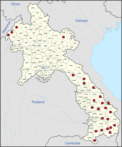 Figure 1. Malaria LAMP method installed sites. The red square shows the malaria LAMP method installed sites.